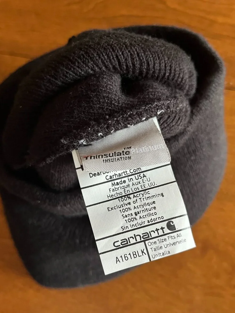 Carhartt black knit hood face mask